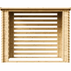 Legnaia da Esterno 228x130x199 cm Legno 19 mm Tetto Copertura Bituminosa