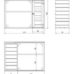 Legnaia da Esterno 217x75x159 cm Legno 10 mm Pavimento Impregnato