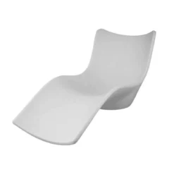 Lettino da piscina in politene bianco design moderno
