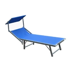 Lettino Mare Blu Sole Stabilimento Leggero Alluminio Spiaggia Arredo Giardino