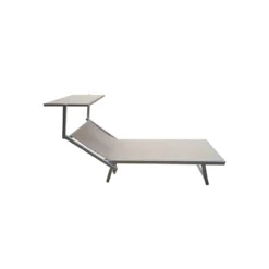 Lettino Mare Pieghevole Beige Leggero Alluminio Sole Stabilimento Spiaggia Prato