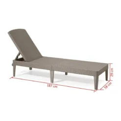 Lettino Prendisole in Resina Spiaggia Piscina Giardino Relax Cappuccino Sdraio