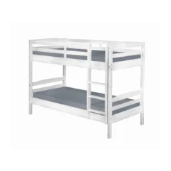 2 Letti Singoli a Doghe Castello 90x190 Bianco Pino Scala per Cameretta Bambini
