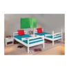 2 Letti Singoli Materasso 90x200 a Doghe Castello Bianco Pino Scala Cameretta