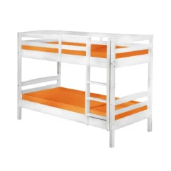 2 Letti Singoli Materasso 90x200 a Doghe Castello Bianco Pino Scala Cameretta