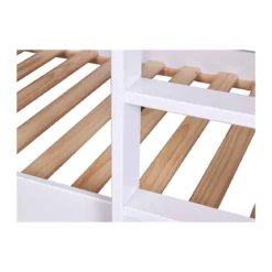 2 Letti Singoli Materasso 90x200 a Doghe Castello Bianco Pino Scala Cameretta