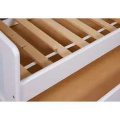 2 Letti Singoli 90x200 Bianco da Cameretta Secondo Estraibile Contenitore