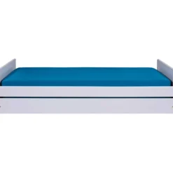 2 Letti Singoli 90x200 Bianco da Cameretta Secondo Estraibile Contenitore
