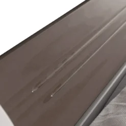 Letto alla Francese 140x200 cm Legno Bianco Grigio Cenere con Cassetto
