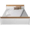Letto alla Francese 140x200 Pino Massello Bianco Rovere con Cassetto