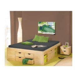 Letto Matrimoniale Rete a Doghe 160x200 con Cassetti 2 Piazze Camera da Letto