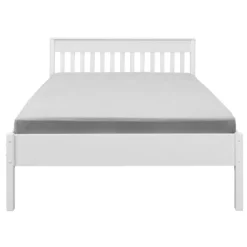 Letto Matrimoniale 180x200 cm in Pino Massello Bianco con Testiera