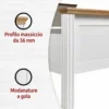 Letto Matrimoniale 180x200 cm Pino Massello Bianco Rovere con Testiera