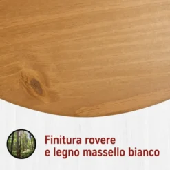 Letto Matrimoniale 180x200 cm Pino Massello Bianco Rovere con Testiera