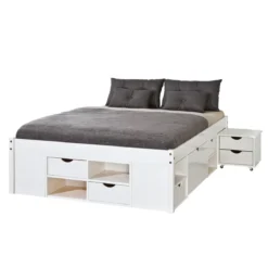 Letto Matrimoniale 160x200 Rete a Doghe con Cassetti Due Piazze