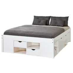 Letto Matrimoniale 160x200 Rete a Doghe con Cassetti Due Piazze