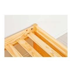 Letto Singolo a Doghe 90x200 Legno Pino con Cassetti Comodino Camera Cassettone