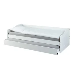 Letto Singolo Bianco Salvaspazio Mobile con Cassettone Estraibile 90x200