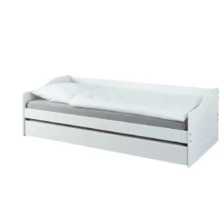 Letto Singolo Bianco Salvaspazio Mobile con Cassettone Estraibile 90x200