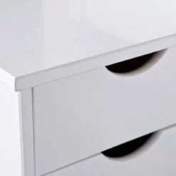 Letto Singolo Bianco 90x200 con Cassetti Comodino a Doghe in Legno