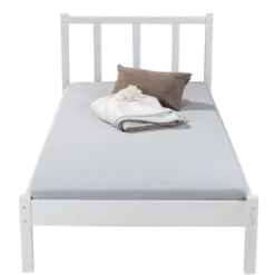 Letto Singolo da Cameretta 90x200 senza Doghe Bianco