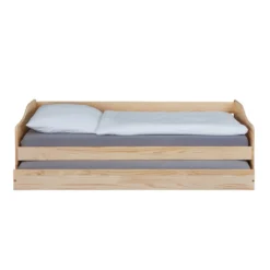 Letto Singolo in Legno Salvaspazio con Cassettone Estraibile 90x200