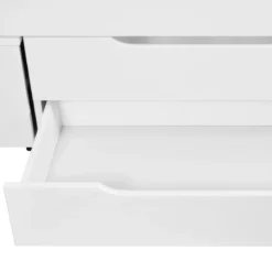 Letto Singolo 90x200 cm in Legno Bianco Cassetti Comodino Estraibili