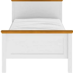 Letto Una Piazza e Mezza 120x200 cm in Pino Massello Bianco Rovere
