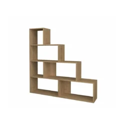 Libreria a Cubi a Scala Rovere Moderna Mensole Legno Divisorio Scaffali Ufficio