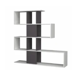 Libreria a Cubi Snake Bianca Moderna Mensole Mobile in Legno Scaffali da Ufficio