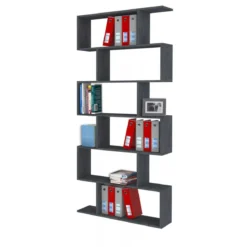 Libreria a Giorno Mobile in Legno per Ufficio Moderno Grigio Report