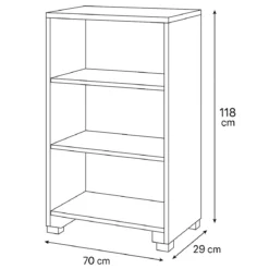 Libreria a Giorno 70x29x118 cm Bianca con Ripiani Regolabili