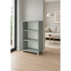Libreria a Giorno 70x29x118 cm Cemento Ripiani Regolabili