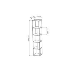 Libreria Angolare 5 ripiani Antracite 31x31x158 cm