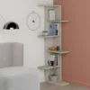 Libreria Angolare 5 Ripiani Cashmere Salvaspazio 37x37x141 cm