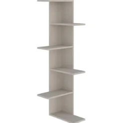 Libreria Angolare 5 Ripiani Cashmere Salvaspazio 37x37x141 cm
