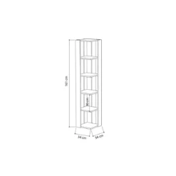 Libreria Angolare 5 ripiani Grigia 34x34x161 cm