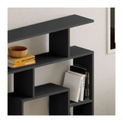 Libreria Antracite Labirinto Moderna Mobile in Legno 5 Ripiani