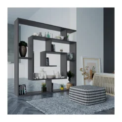 Libreria Antracite Labirinto Moderna Mobile in Legno 5 Ripiani
