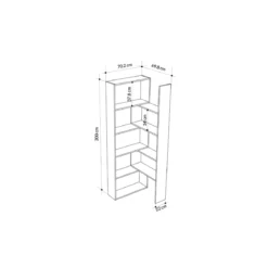 Libreria Antracite Legno Estensibile Moderna Angolare