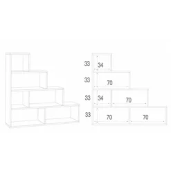 Libreria a Scala Cemento Vani Moderna Mensole Studio Scaffale Ufficio
