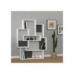 Libreria Bianca in Legno Salone e Ingresso Stile Moderno