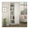 Libreria Bianca Moderna Scaffale Rettangolare con 11 Vani in Legno