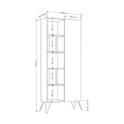 Libreria Bianca Moderna Scaffale Rettangolare con 11 Vani in Legno