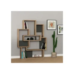 Libreria in Legno Rovere Moderna Salone e Ingresso