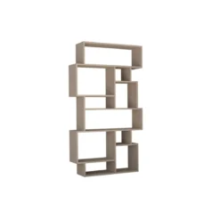 Libreria in Legno Tortora Verticale Orizzontale Moderna Bifacciale