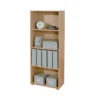 Libreria Legno 60 Rovere Moderna Alta Stretta Mensole Scaffali Ufficio Cameretta