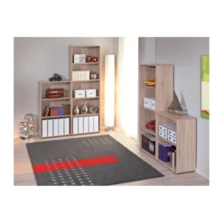 Libreria Legno 60 Rovere Moderna Alta Stretta Mensole Scaffali Ufficio Cameretta