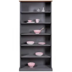 Libreria Mobile con 5 Ripiani in Legno Moderna Alta 190 per Studio