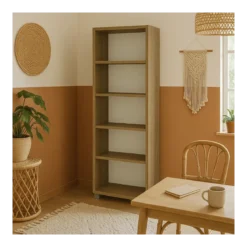 Libreria Moderna 70x29x190 cm Noce con Ripiani Regolabili